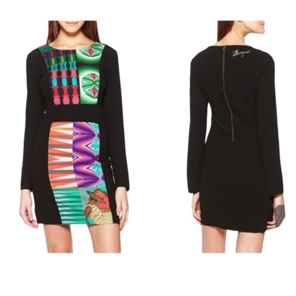 DESIGUAL - NWT BLACK EVANON DRESS SZ 8 - STYLE 37V2070 CREPE-LIKE FEEL - B21 - Picture 9 of 11